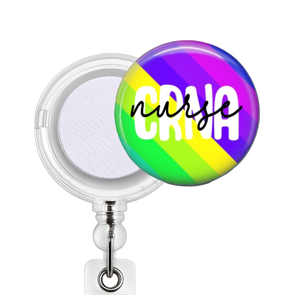 CRNA Badge Reel & Topper Certified Registered Nurse Anesthetist Anesthesia Gift